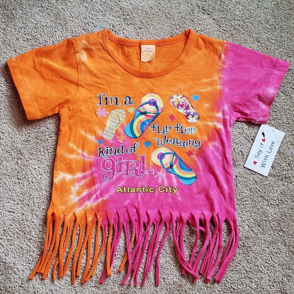 Say It With Love Tie Dye Fringed Top Toddler 2/4 - Picture 7 of 7
